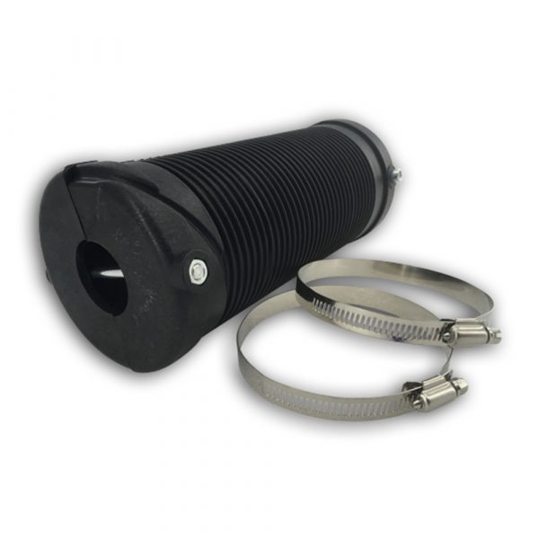 Cable drum with hose clamp