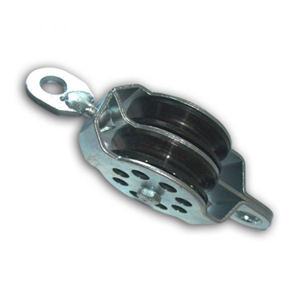 Blockrolle - doppelt mit Kugellager, 2 Augen