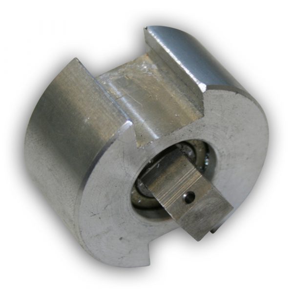 End piece for roll up tube, ball bearing mounted